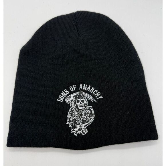 SOA Sons of Anarchy Beanie Black Official 2014 Tag Embroidered - Picture 1 of 4